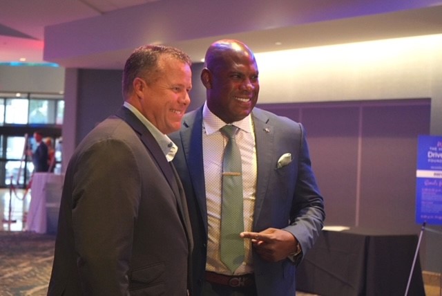 Coach Mel Tucker and Aaron Zeigler entering the 40th Annual Drive for Life Foundation Gala at the Red Carpet.