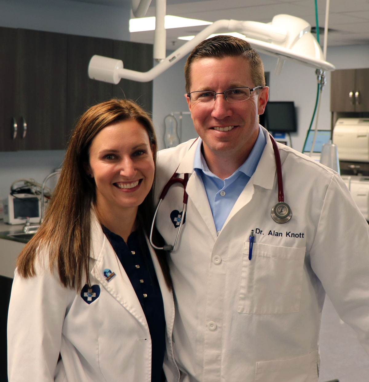 Drs. Lisa and Alan Knott, owners of Cornerstone Veterinary Hospital of Clifton Park