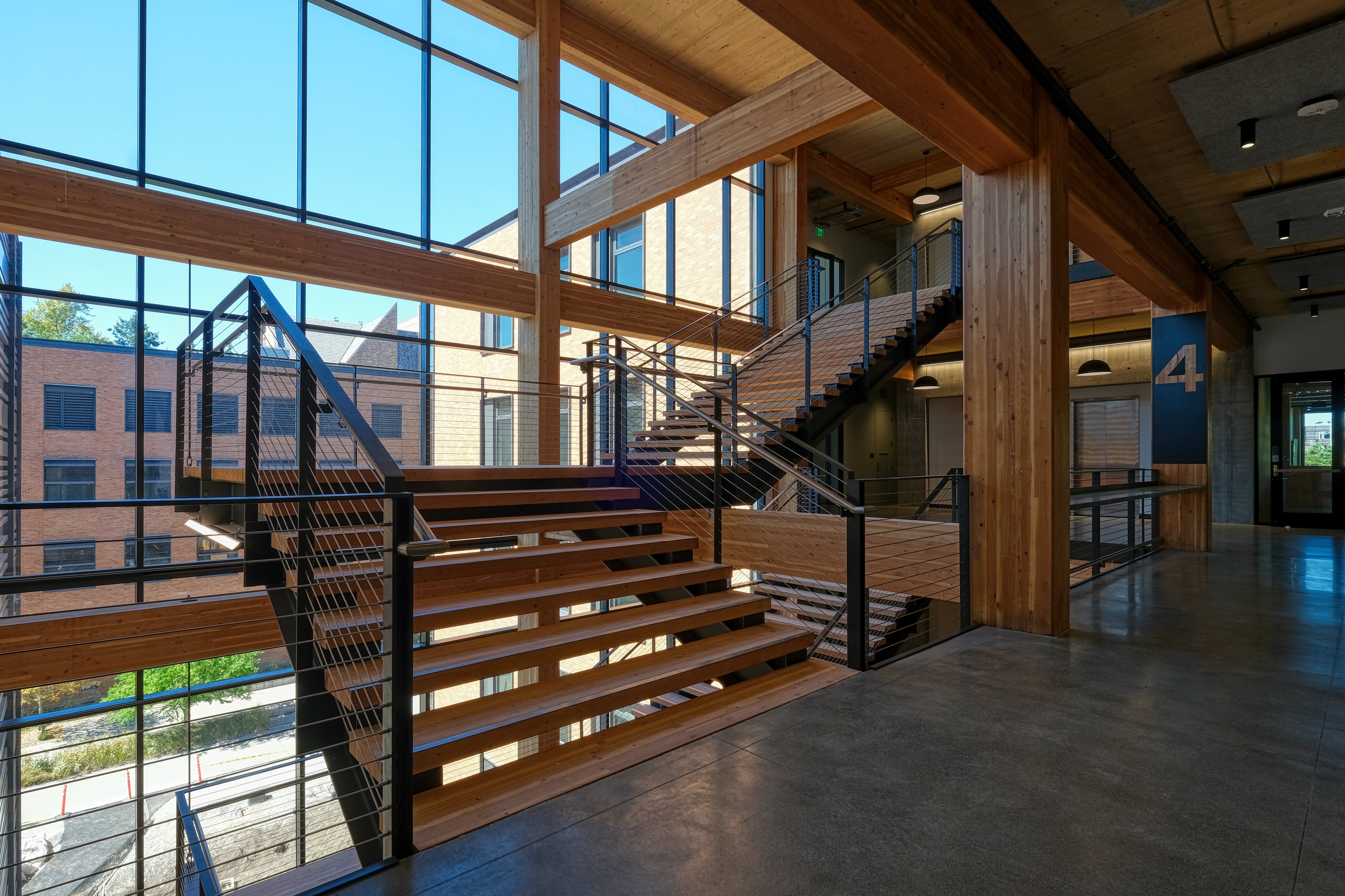 Mass timber elements in the University of Washington Founders Hall