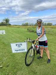 AprilAire executive Heather Hartwig rode the Bike the Barns Sept. 18 and AprilAire sponsored the event.