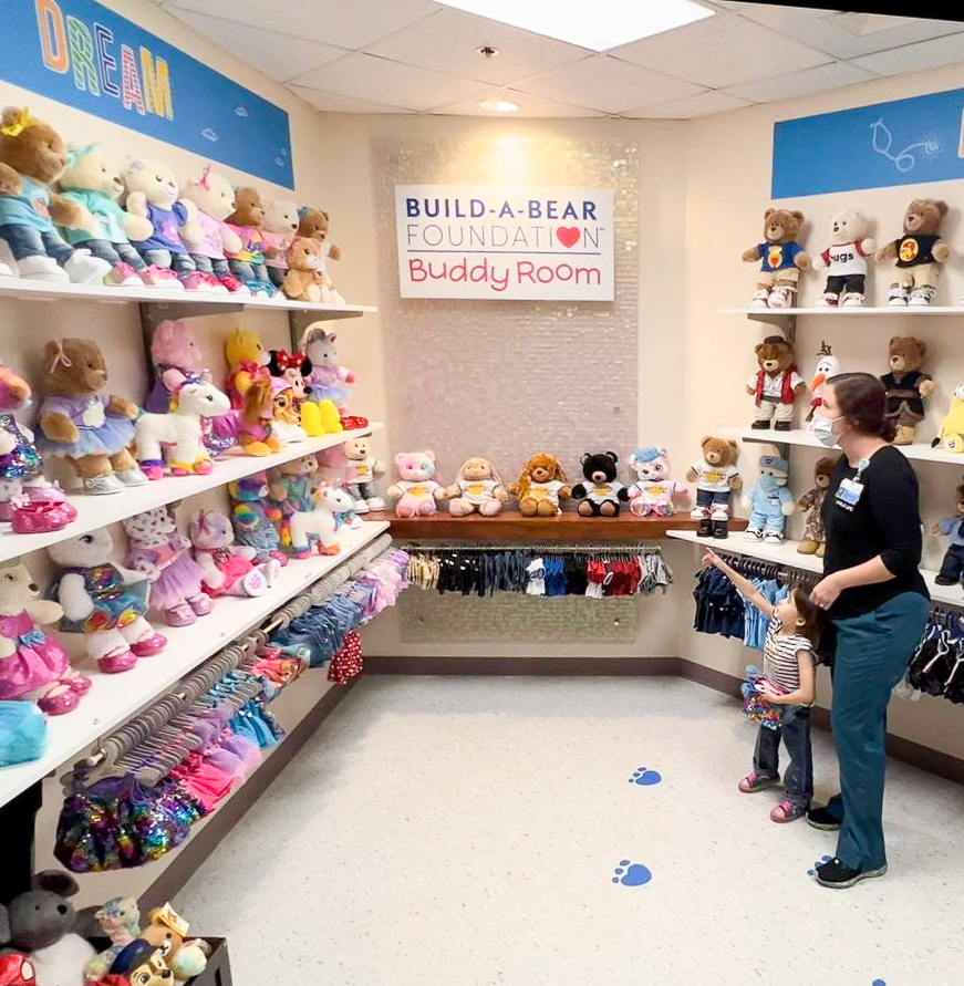 So much fun of picking out a new friend in the Build-A-Bear Foundation Buddy Room.