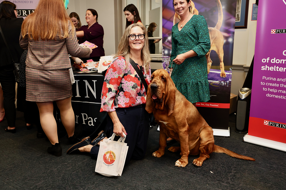 Pet Night Attendee with Trumpet the Westminster Best in Show Winner