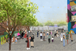 Rendering of the potential art plaza at Murphy Crossing. Credit: Culdesac.