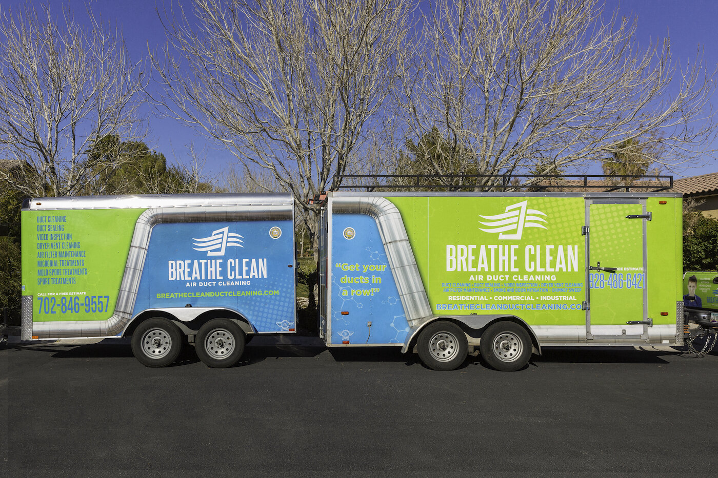 2 Breathe Clean Air Duct Cleaning Trailers.