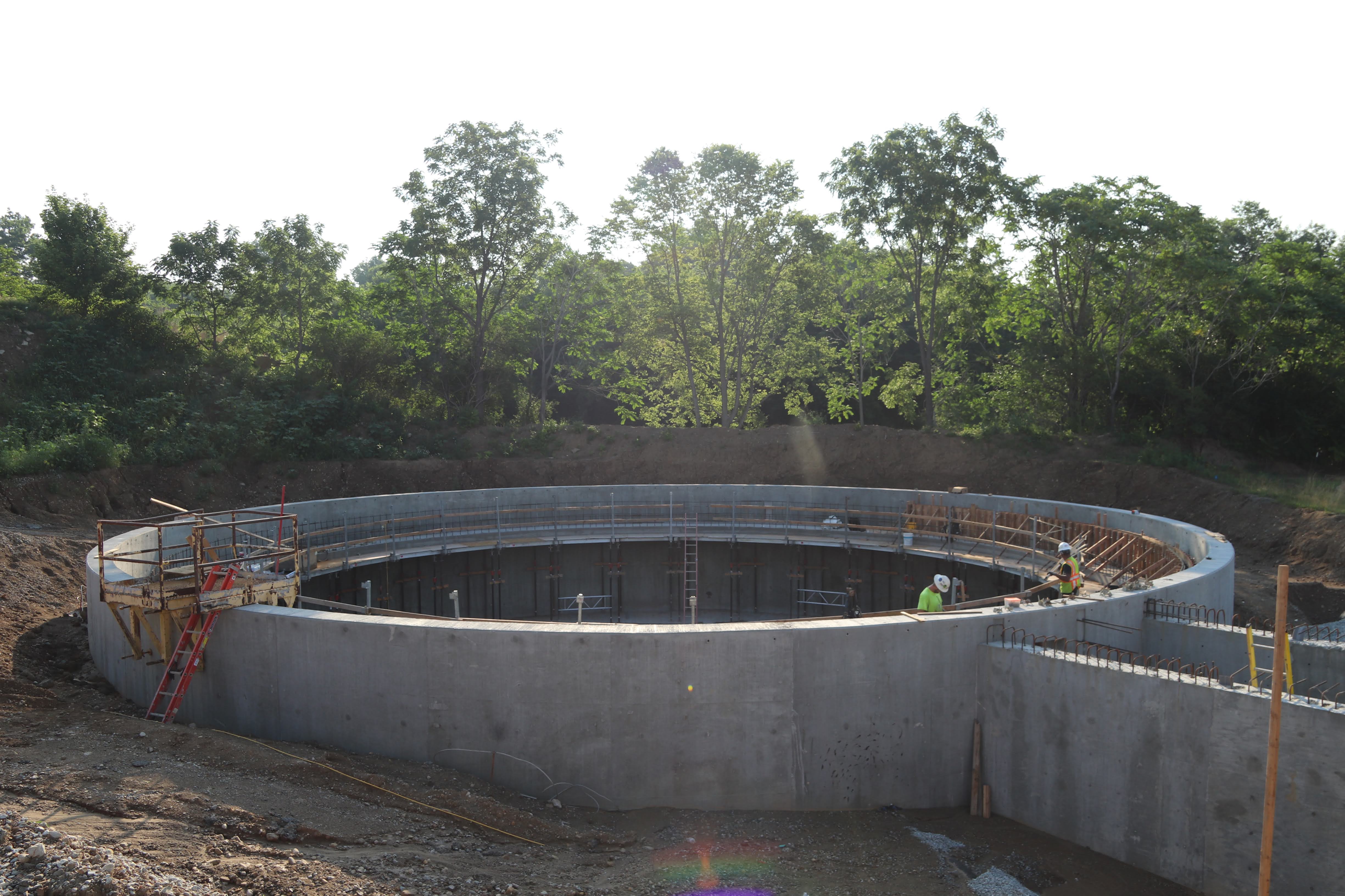 Now meets Indiana environmental regulations: The new Carmel plant added two new aeration tanks, a final clarifier tank, new concrete walls, and a return-activated sludge splitter