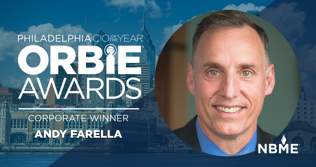 Corporate ORBIE Winner, Andy Farella of The National Board of Medical Examiners