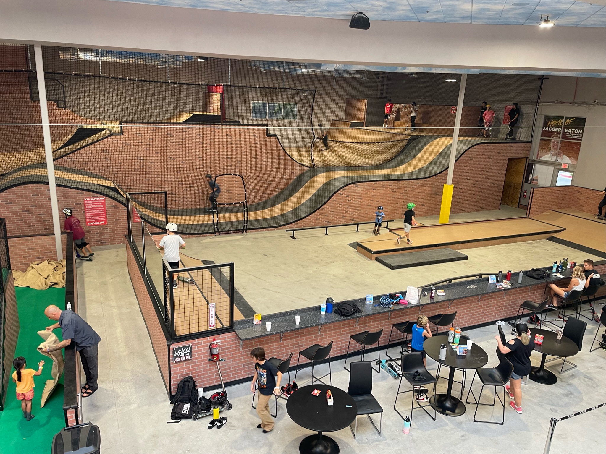 State-of-the-art indoor skatepark available for beginners to advanced athletes