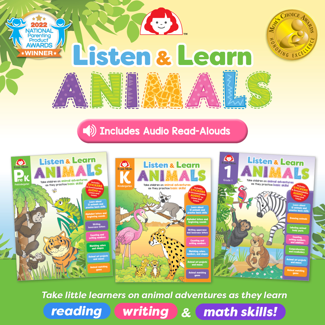 Evan-Moor's Listen and Learn Animals Activity Books