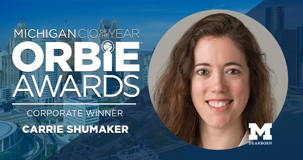 Corporate ORBIE Winner, Carrie Shumaker of University of Michigan - Dearborn