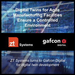 background image of technology with logos of ZT Systems and Gafcon Digital
