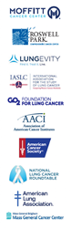 Logos from several organizations leading a national effort to encourage screening for lung cancer