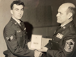 Sgt. Douglas Epley being recognized for Operations Desert Shield and Desert Storm