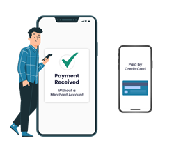 Recieve payments without merchant account from credit card