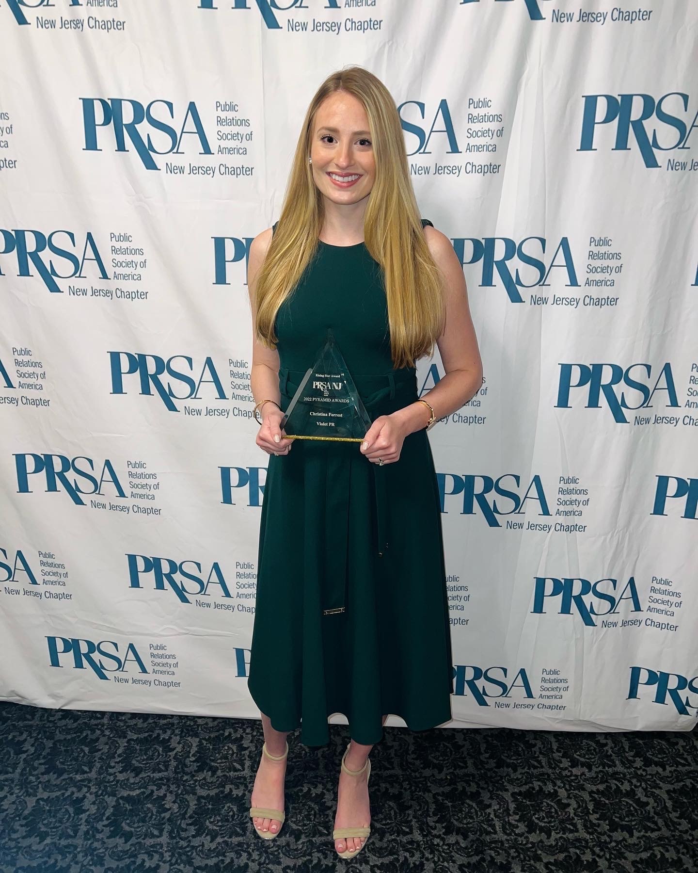 Christina Forrest, account director at Violet PR, was honored with a PRSA-NJ “Rising Star” award.