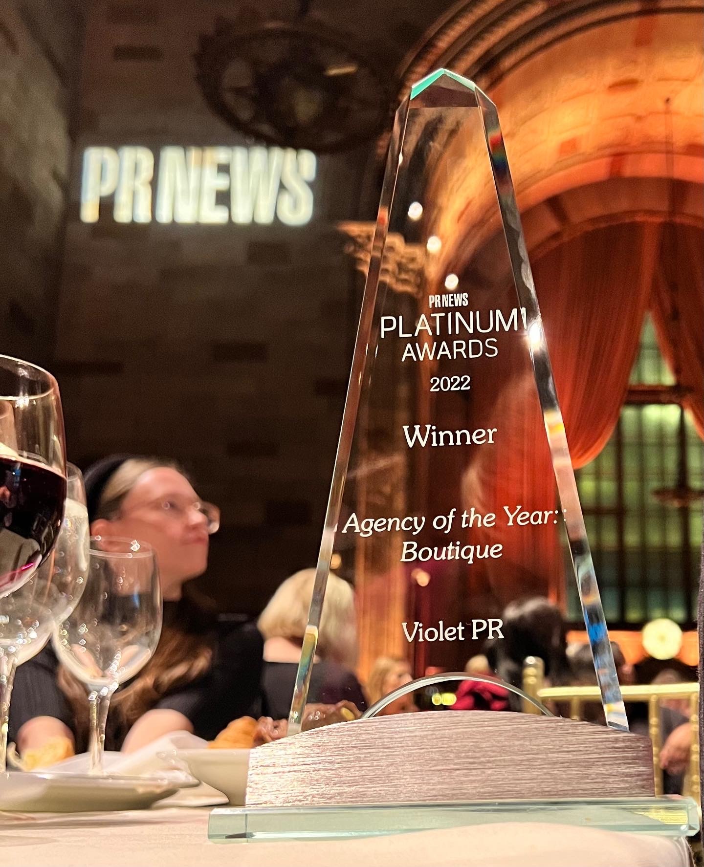 Violet PR was named “Boutique Agency of the Year'' at the national 2022 PRNEWS Platinum Awards.