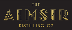 Gold text on black background: The Aimsir Distilling Co.