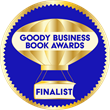 The Goody Business Book Awards awards seal is a hot air balloon with a basket as a book to represent their mission to "Uplift Author Voices" so they can stand out in a sea of millions published today.