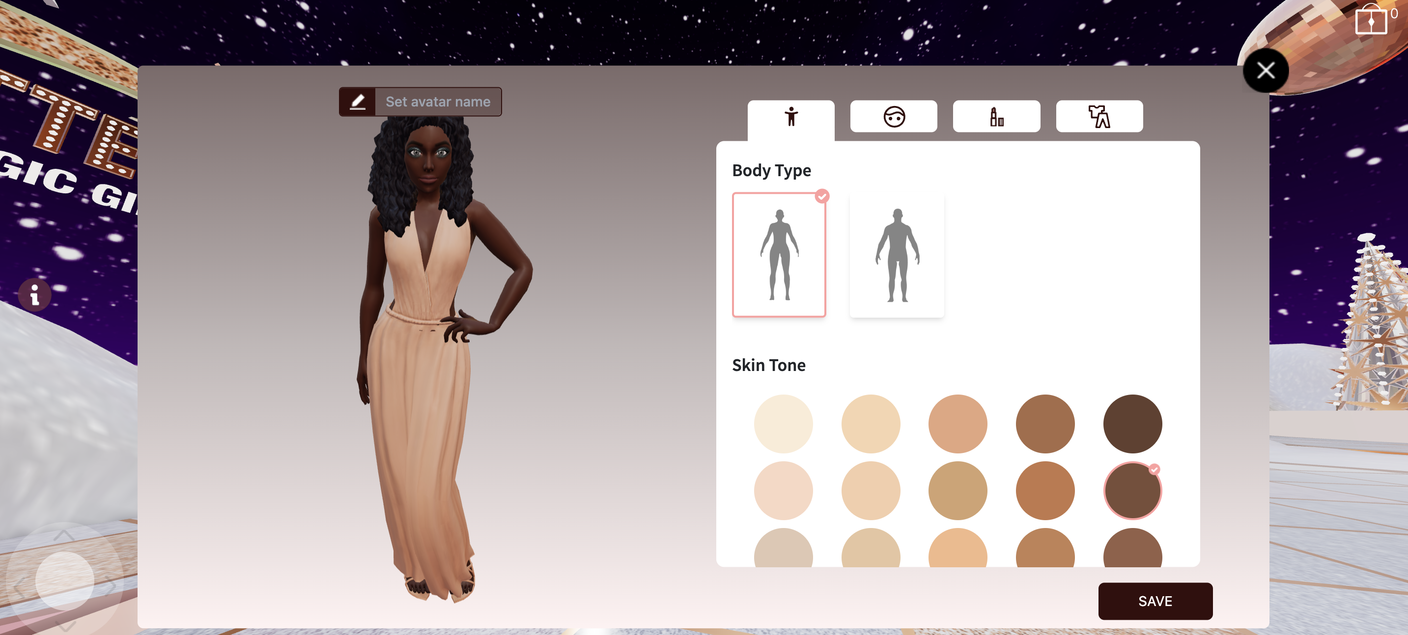 Each shopper can personalize the skin tone of their branded avatar