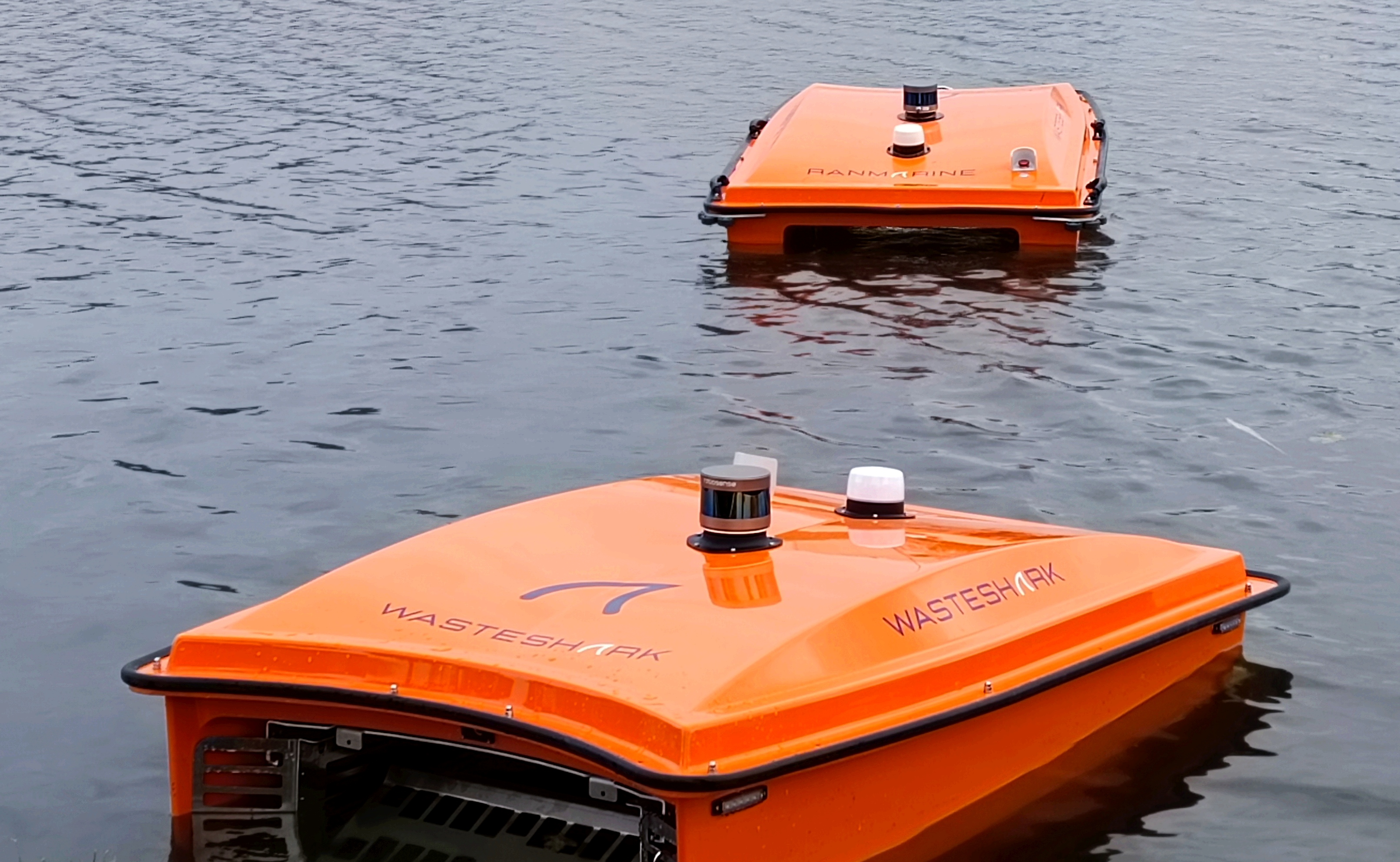 WasteShark by RanMarine, WasteShark, the world’s first autonomous aquadrone that cleans pollution from waterways and collects data about water quality.