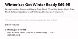 Cecil Atkission Toyota Winterization Offer Coupon