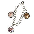 Charm bracelets are metal silvertone charm bracelets with one charm included.