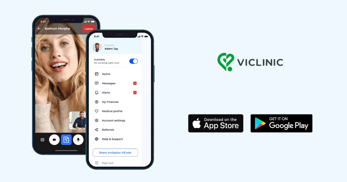 ViClinic's in-call screen and profile management feature
