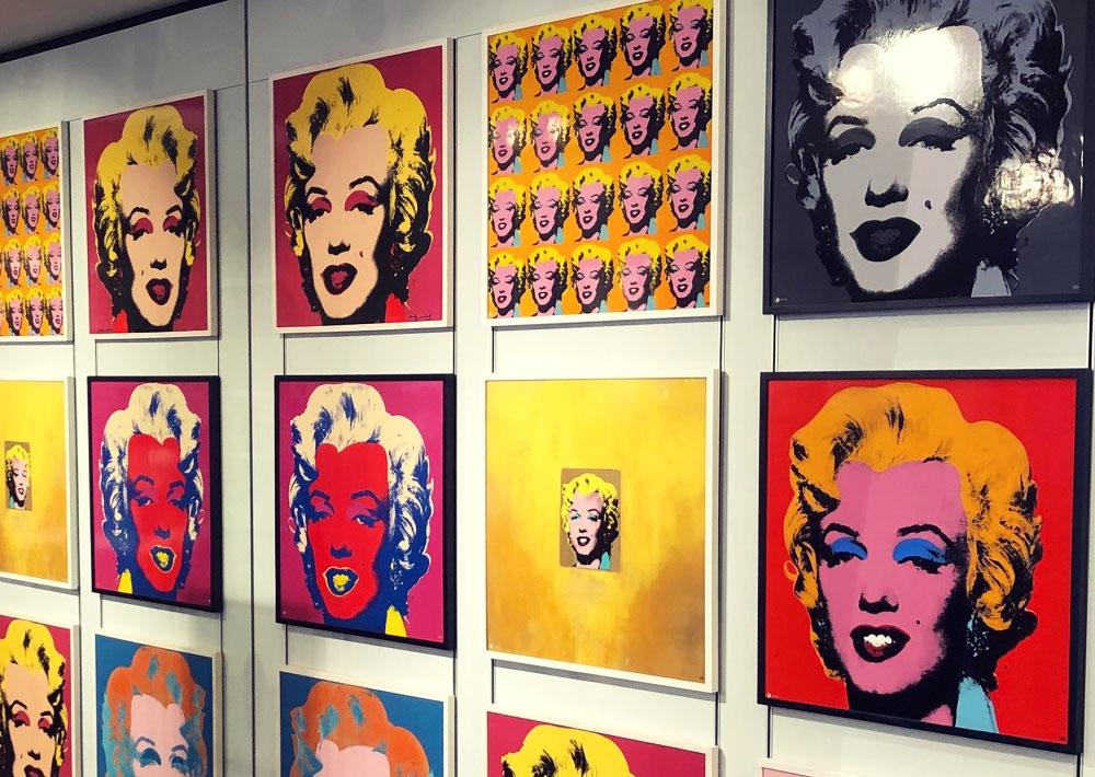 Andy Warhol, installation with Marilyn, 2021. Weng Contemporary x Bongénie Grieder, Lausanne