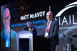 Matt McAvoy accepts NAILBA's 2022 Douglas Mooers Award for Excellence