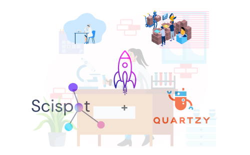 Scispot teams up with Quartzy to automate lab product re-ordering.