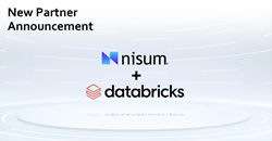 Graphic of Nisum's logo and Databrick's logo announcing a new partnership.