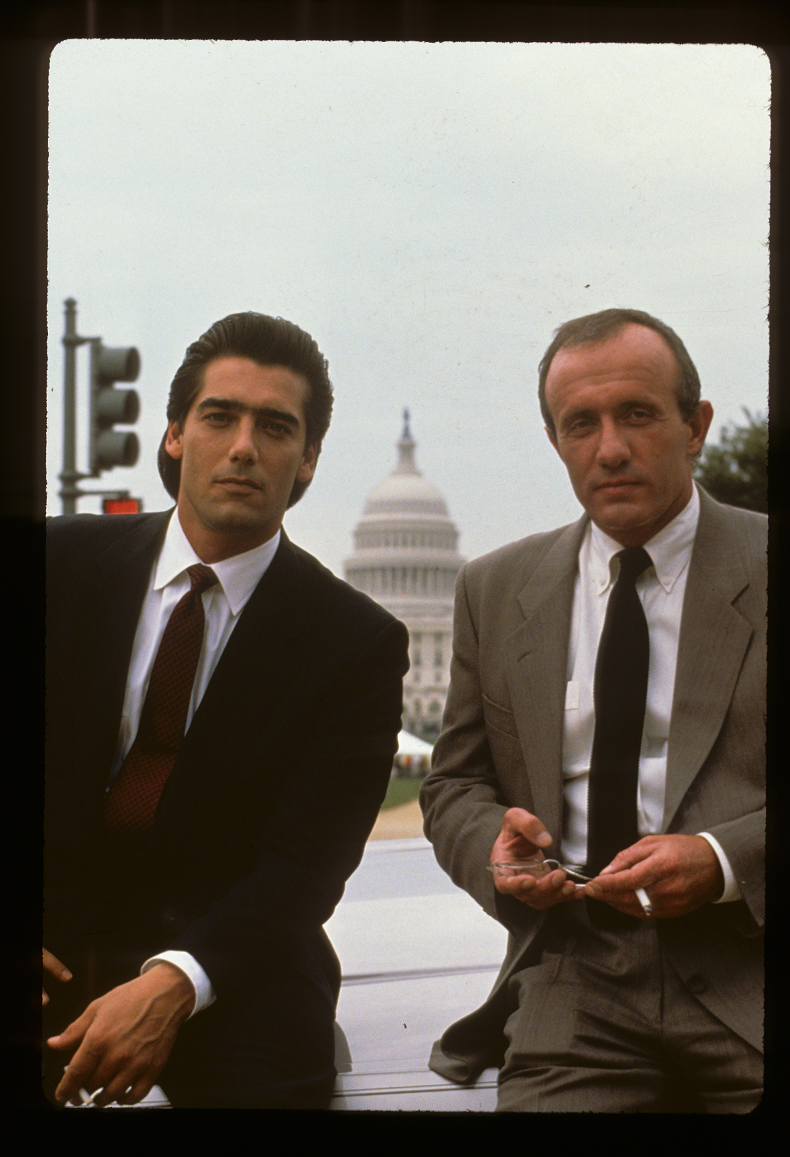 Ken Wahl and Jonathan Banks in "Wiseguy."