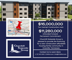 Churchill Stateside Group closing on financing for a new affordable housing community in Knoxville, TN