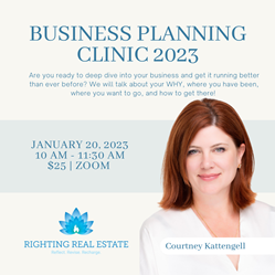 Righting Real Estate Business Planning Clinic 2023 will offer an online opportunity for Realtors to dive into their business model, improve its efficiency and grow with success.