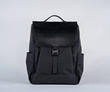 Miles Laptop Backpack for MacBook Pro, PC, and tablet — full-grain black leather and black ballistic nylon