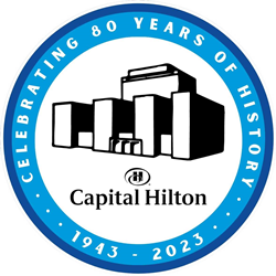 Capital Hilton's logo to celebrate its 80th anniversary