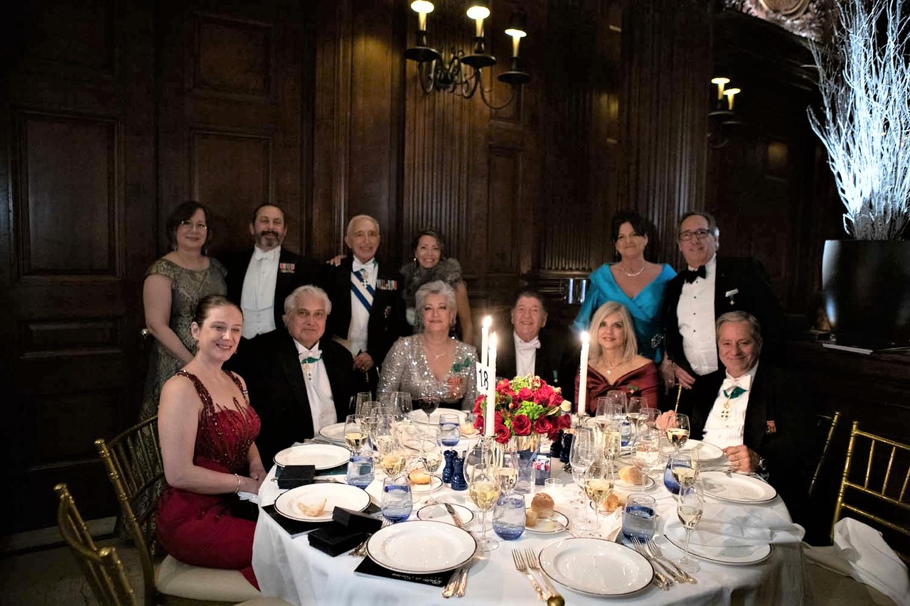 Savoy Ball Table of the Canadian Delegation of Savoy Orders  with Joseph Sciame Savoy Foundation President and US Delegate of the American Delegation of Savoy Orders (center standing)