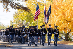 military academy cadets marching
