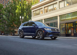 2023 VW Tiguan Front and Side View on the road