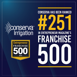 Conserva irrigation has ranked #251 on the franchise 500 list for 2023