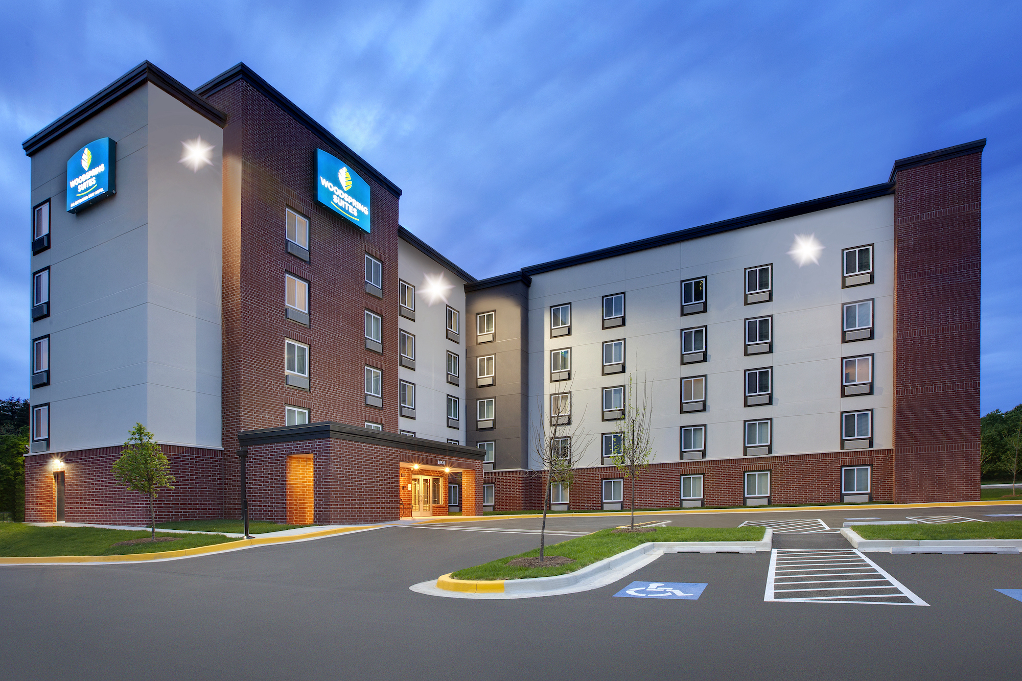 Sandpiper Lodging Trust has acquired five hotels under the WoodSpring Suites brand, including this property in Greenbelt, Maryland.