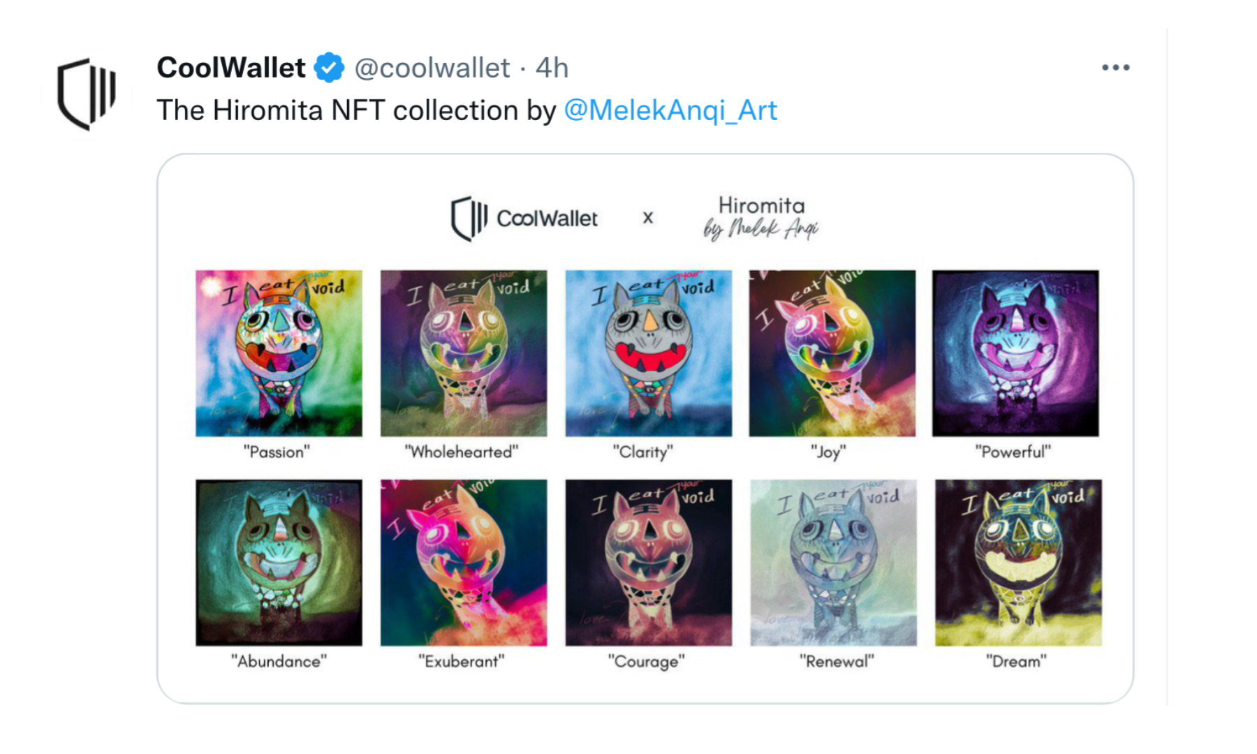 CoolWallet's Tweet of the NFT Collection