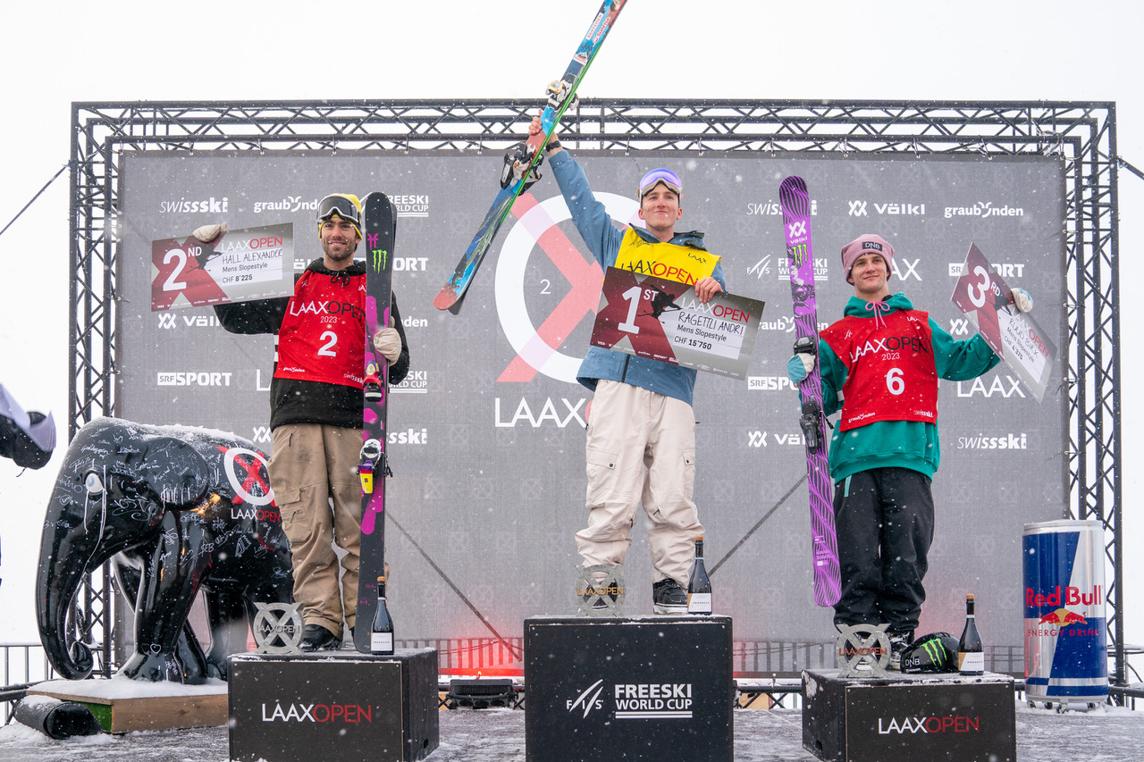 Monster Energy's Alex Hall Takes Second Place and Birk Ruud Takes Third in Men’s Freeski Slopestyle at Laax Open 2023