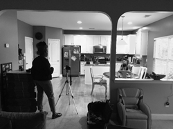 Nikki Porcher on set filming The Living Examples