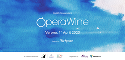 The banner of OperaWine 2023 showing the graphic concept chosen for the 12th edition