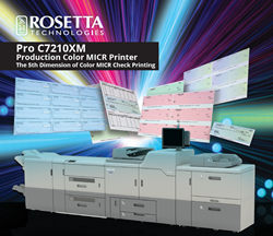 Rosetta production printer and printed check samples
