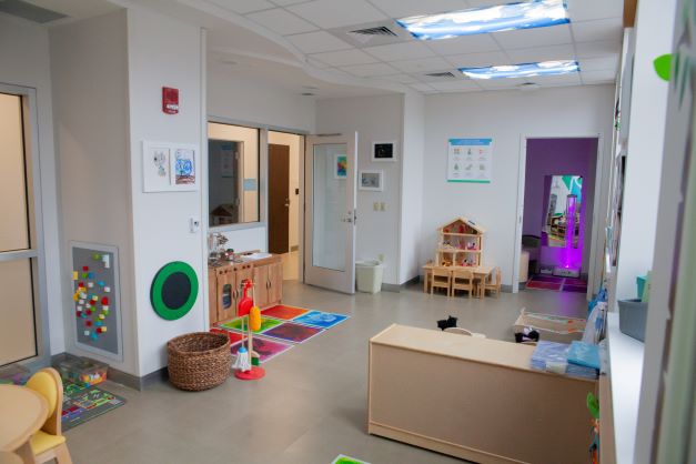 At the Alexis Joy D’Achille Center at West Penn Hospital, a childcare space was recently redesigned for children whose mothers are receiving perinatal mental health treatment at the center.