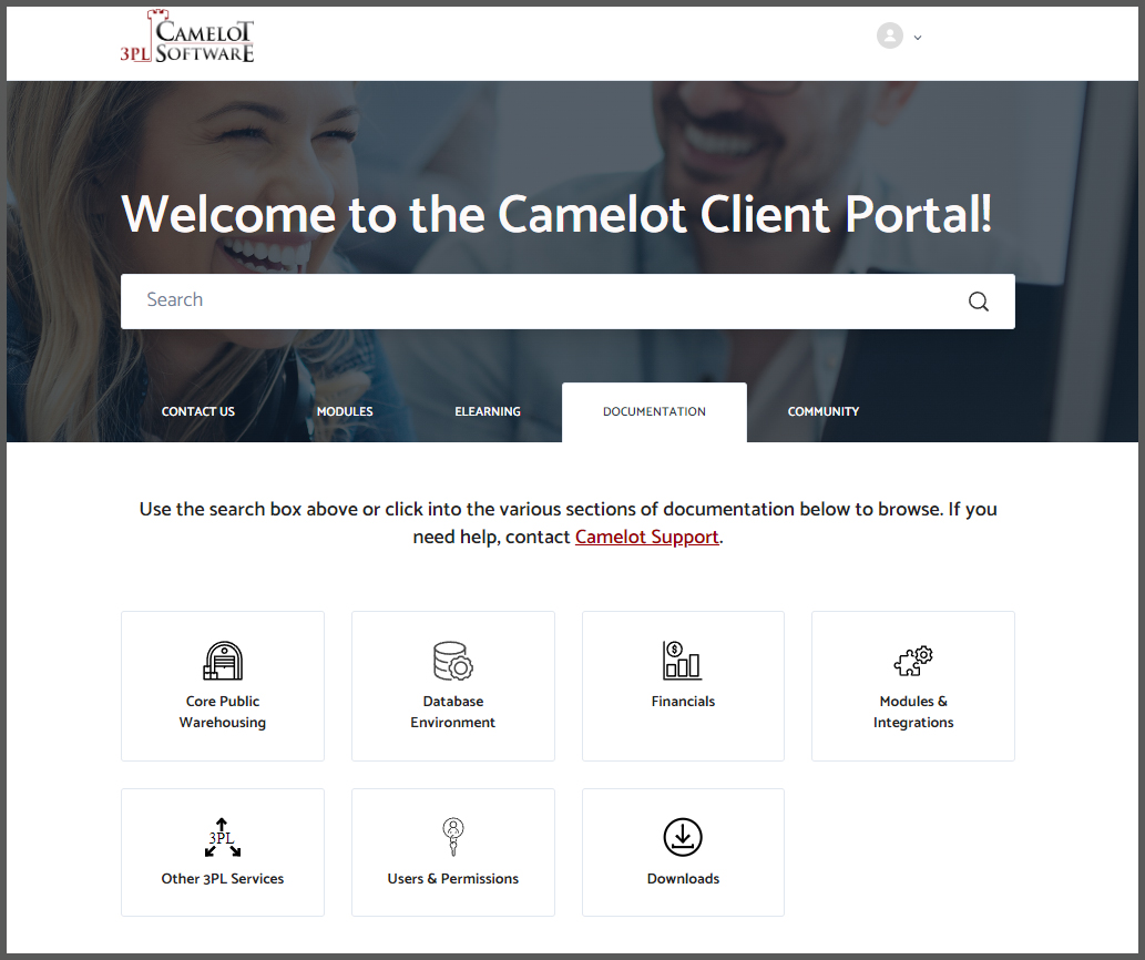 Camelot 3PL Software Client Portal
