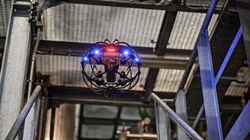 SKYCOPTER Industrial Inspection Drone with a Protective Cage Inspecting Confined Spaces