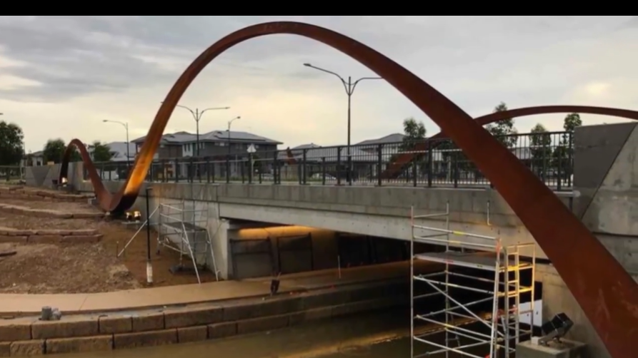 Vibration and compaction issues resolved: The retaining walls of the Fontana Drive Bridge and the reinforced prestressed beams that span the creek were treated with the Penetron System.