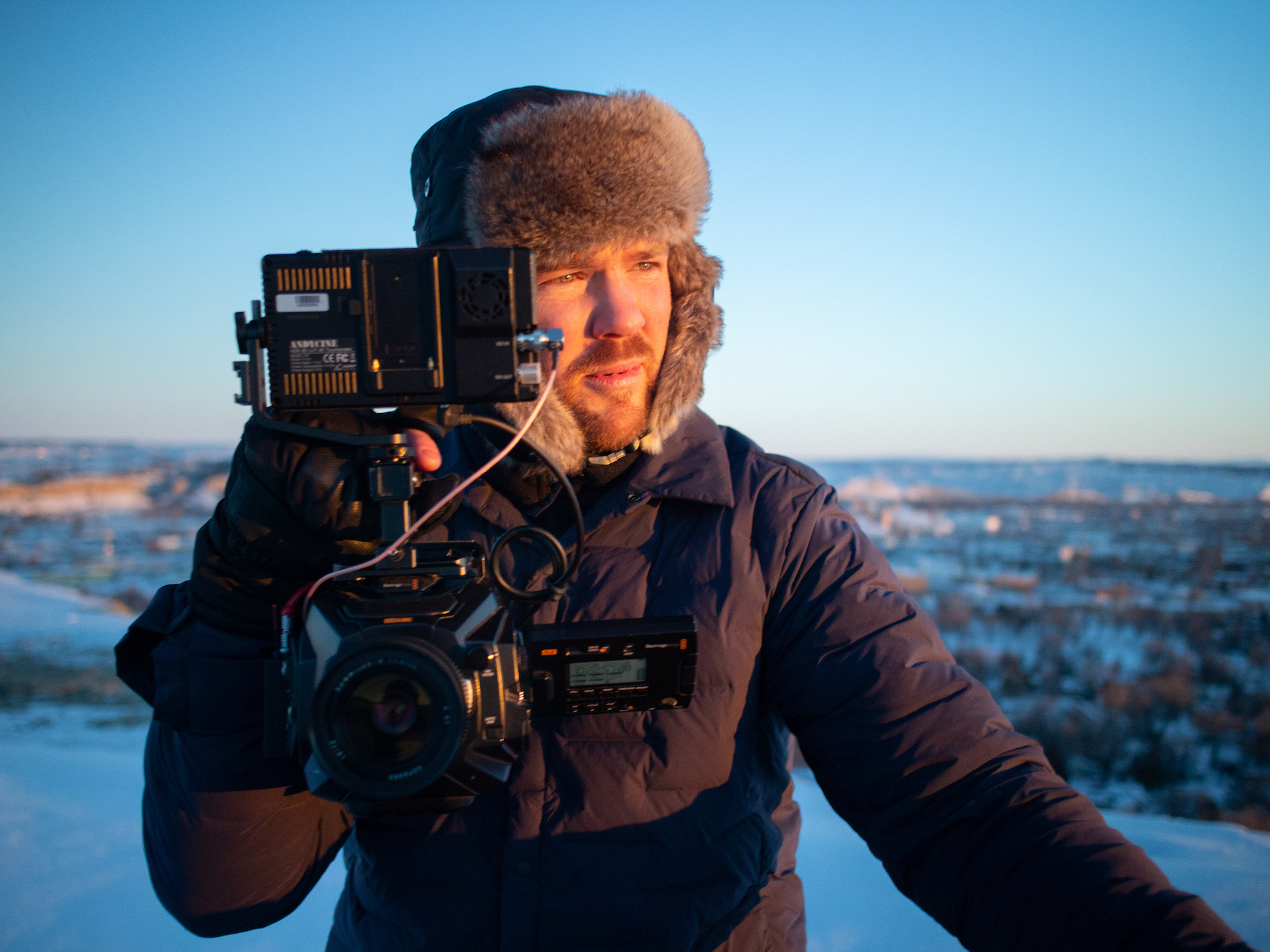 Hometeam filmmaker John Sweeney on location in Montana